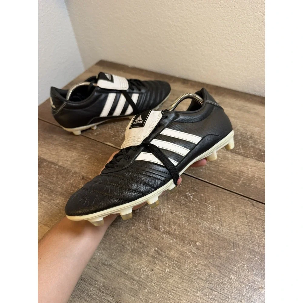 Adidas Gloro 15.1 FG/AG Black/White Leather Football Boots - US Size 10 Soccer
